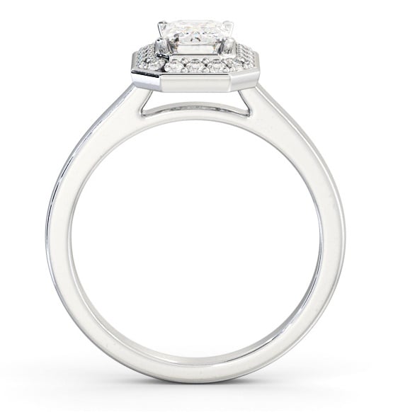 Halo Emerald Diamond Engagement Ring 18K White Gold ENEM45_WG_THUMB1 