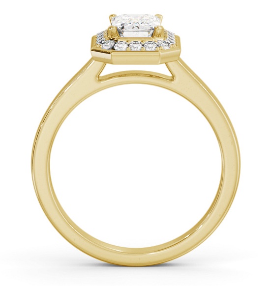 Halo Emerald Diamond Engagement Ring 9K Yellow Gold ENEM45_YG_THUMB1 