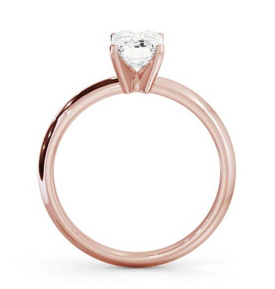Emerald Diamond Knife Edge Band Ring 18K Rose Gold Solitaire ENEM46_RG_THUMB1 