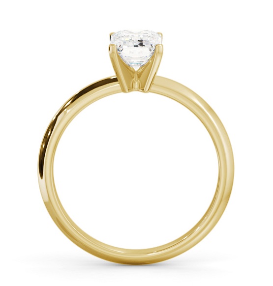Emerald Diamond Knife Edge Band Ring 18K Yellow Gold Solitaire ENEM46_YG_THUMB1 