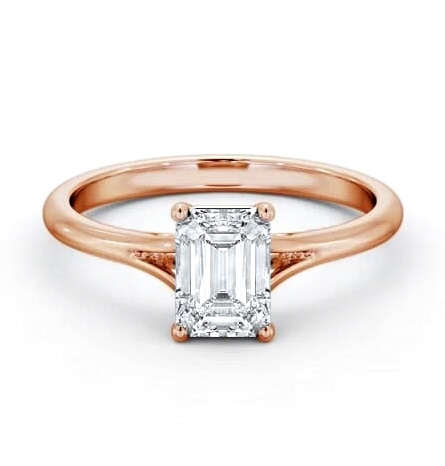 Emerald Diamond Floating Head Design Ring 18K Rose Gold Solitaire ENEM48_RG_THUMB2 