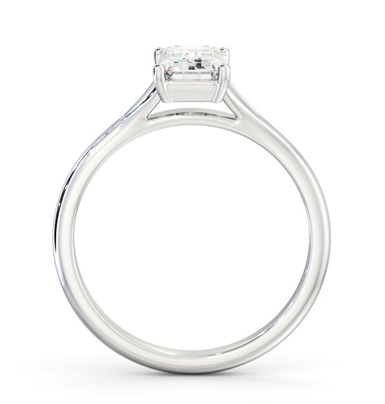 Emerald Diamond Floating Head Design Ring 18K White Gold Solitaire ENEM48_WG_THUMB1 
