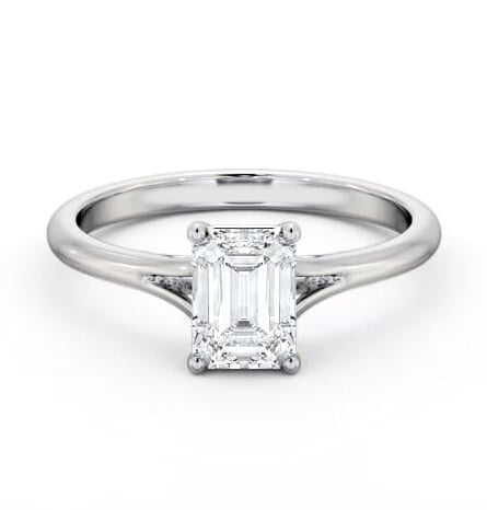 Emerald Diamond Floating Head Design Ring 18K White Gold Solitaire ENEM48_WG_THUMB2 