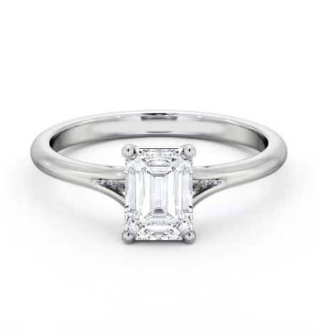 Emerald Diamond Floating Head Design Ring 18K White Gold Solitaire ENEM48_WG_THUMB2 