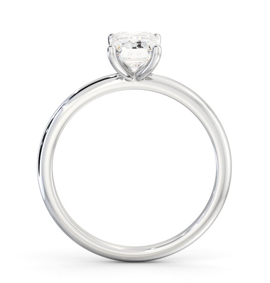 Emerald Diamond Sleek 4 Prong Engagement Ring Palladium Solitaire ENEM49_WG_THUMB1