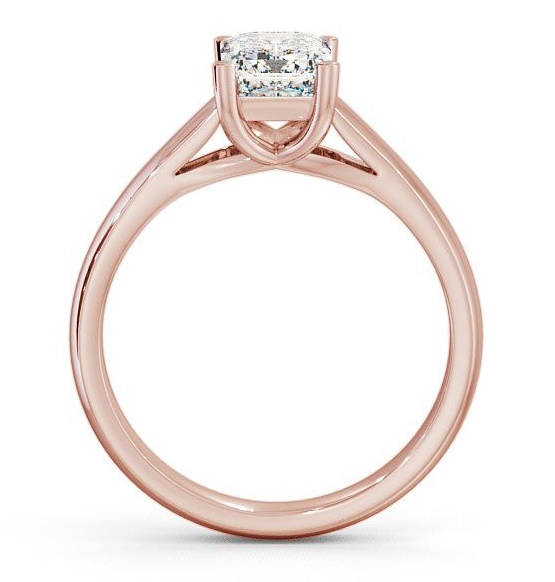 Emerald Diamond 4 Prong Engagement Ring 18K Rose Gold Solitaire ENEM4_RG_THUMB1
