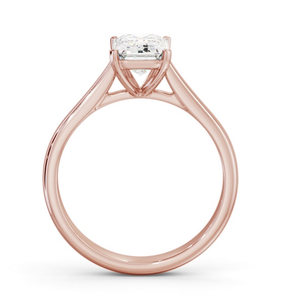 Emerald Diamond Classic 4 Prong Engagement Ring 18K Rose Gold Solitaire ENEM50_RG_THUMB1