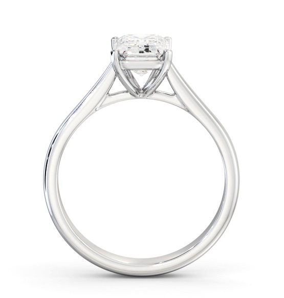 Emerald Diamond Classic 4 Prong Engagement Ring Palladium Solitaire ENEM50_WG_THUMB1