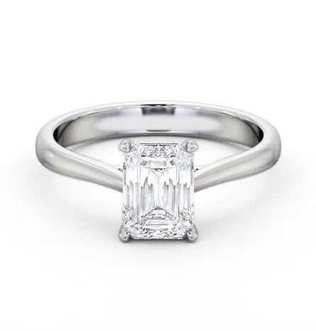 Emerald Diamond Classic 4 Prong Engagement Ring Palladium Solitaire ENEM50_WG_THUMB2 