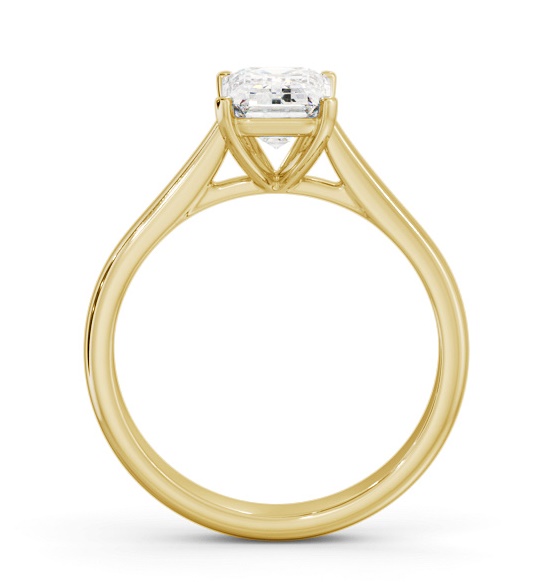 Emerald Diamond Classic 4 Prong Ring 18K Yellow Gold Solitaire ENEM50_YG_THUMB1 