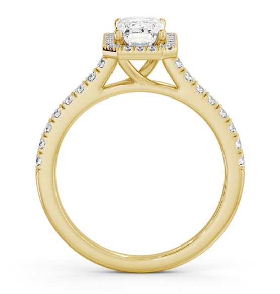 Halo Emerald Diamond Classic Engagement Ring 9K Yellow Gold ENEM51_YG_THUMB1 