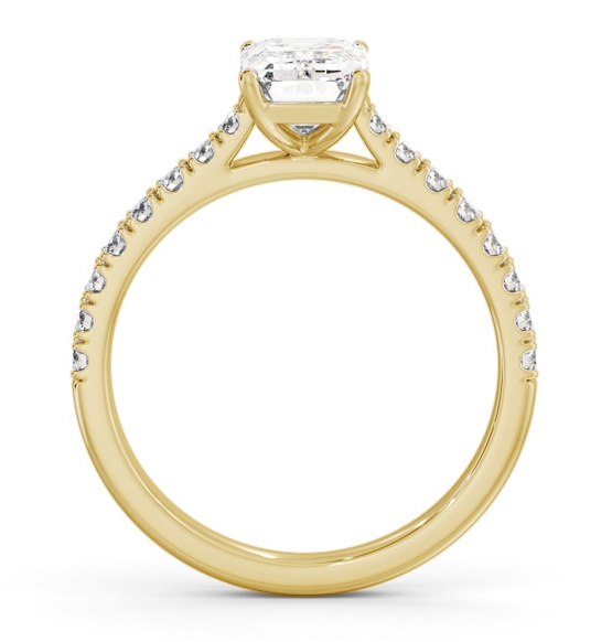 Emerald Diamond 4 Prong Engagement Ring 18K Yellow Gold Solitaire ENEM51S_YG_THUMB1 