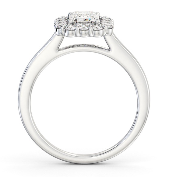 Halo Emerald Diamond Elegant Style Engagement Ring 18K White Gold ENEM52_WG_THUMB1 