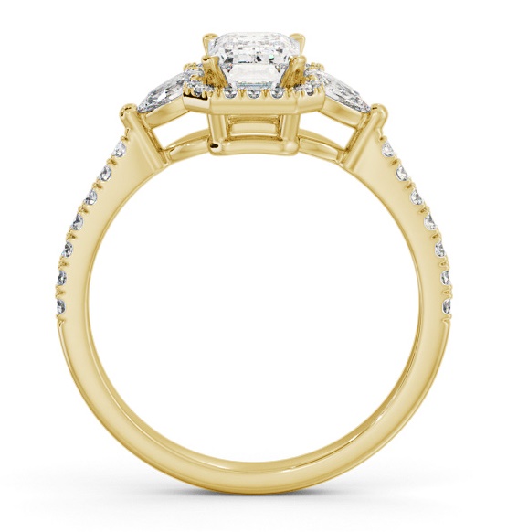 Halo Emerald with Pear Diamond Engagement Ring 18K Yellow Gold ENEM53_YG_THUMB1 
