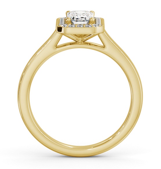 Emerald Diamond with A Channel Set Halo Ring 18K Yellow Gold ENEM56_YG_THUMB1 