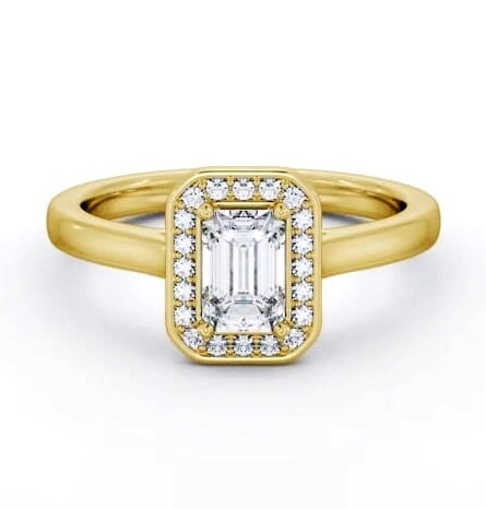 Emerald Diamond with A Channel Set Halo Ring 18K Yellow Gold ENEM56_YG_THUMB2 