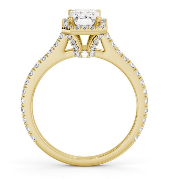 Halo Emerald Ring with Diamond Set Supports 18K Yellow Gold ENEM57_YG_THUMB1 