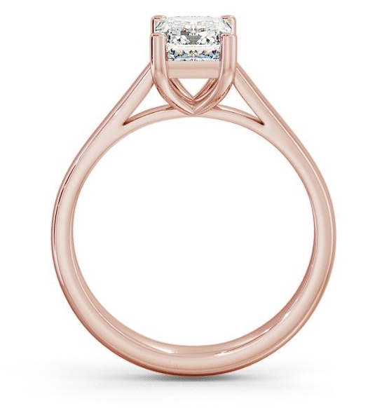 Emerald Diamond Tapered Band Engagement Ring 9K Rose Gold Solitaire ENEM5_RG_THUMB1