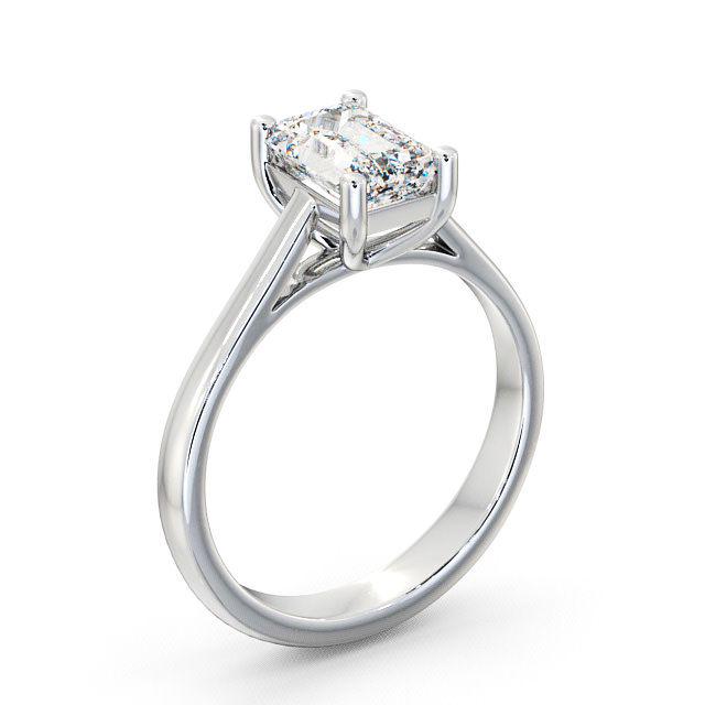 Emerald Diamond Engagement Ring 9K White Gold Solitaire - Irina ENEM5_WG_HAND