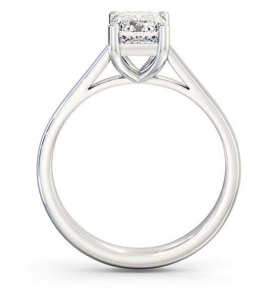 Emerald Diamond Tapered Band Engagement Ring Palladium Solitaire ENEM5_WG_THUMB1