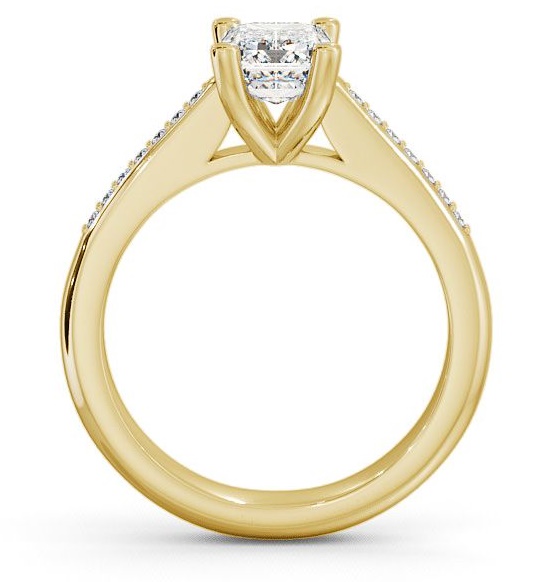 Emerald Diamond Classic 4 Prong Ring 18K Yellow Gold Solitaire ENEM6S_YG_THUMB1 