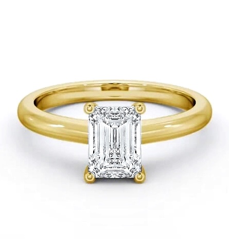 Emerald Diamond Sleek Design Engagement Ring 9K Yellow Gold Solitaire ENEM7_YG_THUMB1