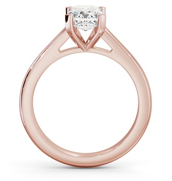 Emerald Diamond Modern Style Engagement Ring 18K Rose Gold Solitaire ENEM8_RG_THUMB1