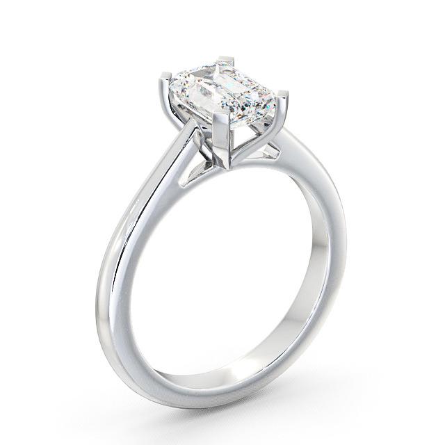Emerald Diamond Engagement Ring 18K White Gold Solitaire - Rylee ENEM8_WG_HAND