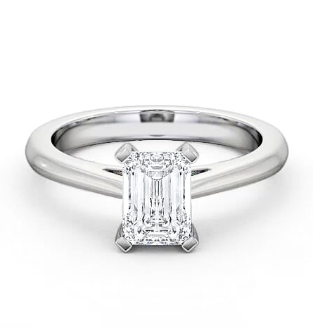 Emerald Diamond Modern Style Engagement Ring Palladium Solitaire ENEM8_WG_THUMB1