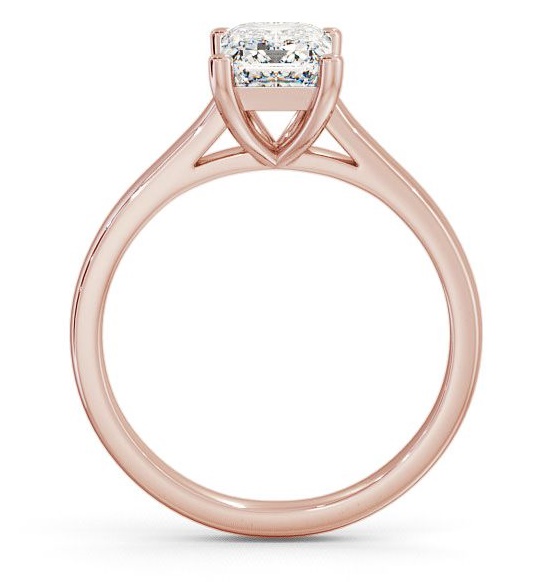 Emerald Diamond Traditional Style Engagement Ring 9K Rose Gold Solitaire ENEM9_RG_THUMB1