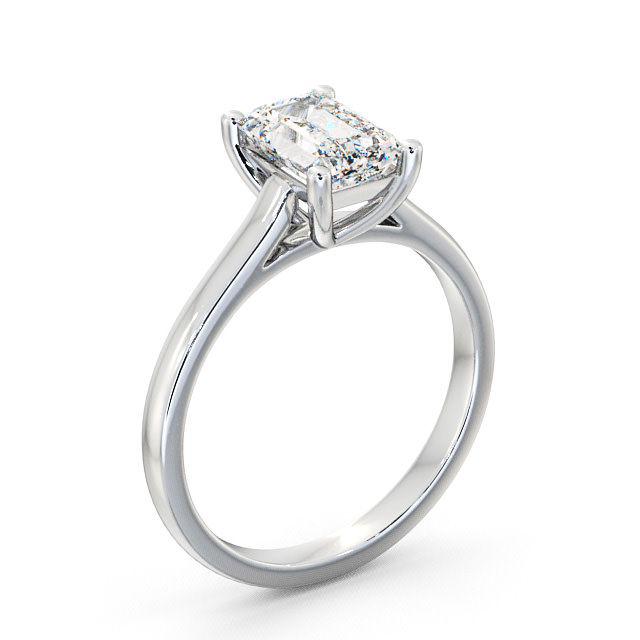Emerald Diamond Engagement Ring Platinum Solitaire - Darya ENEM9_WG_HAND