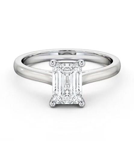 Emerald Diamond Traditional Style Engagement Ring Platinum Solitaire ENEM9_WG_THUMB2 