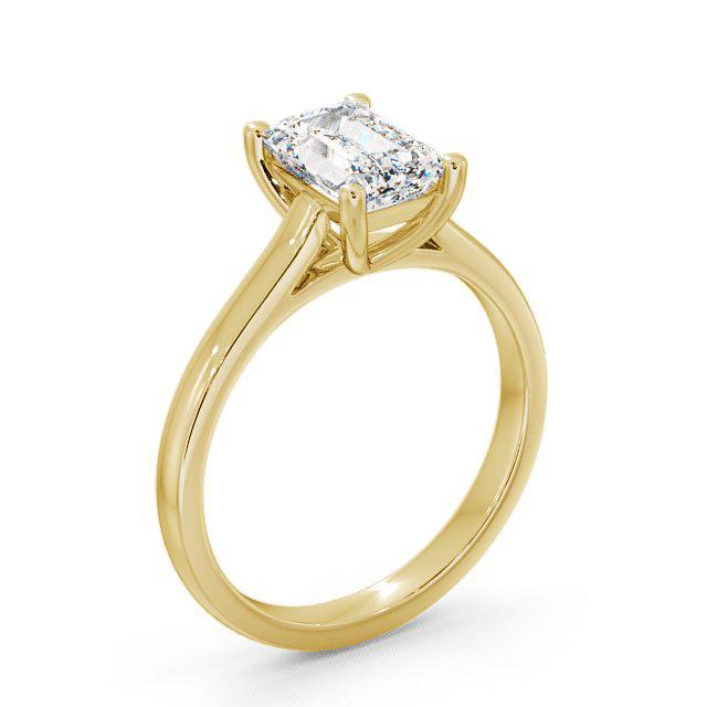 Emerald Diamond Engagement Ring 18K Yellow Gold Solitaire - Darya ENEM9_YG_HAND