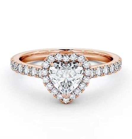 Halo Heart Diamond Classic Engagement Ring 18K Rose Gold ENHE10_RG_THUMB1