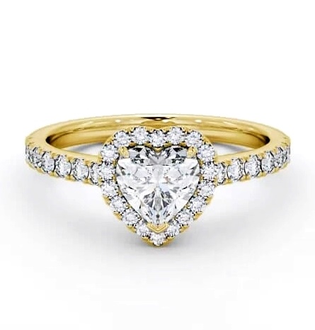Halo Heart Diamond Classic Engagement Ring 18K Yellow Gold ENHE10_YG_THUMB1