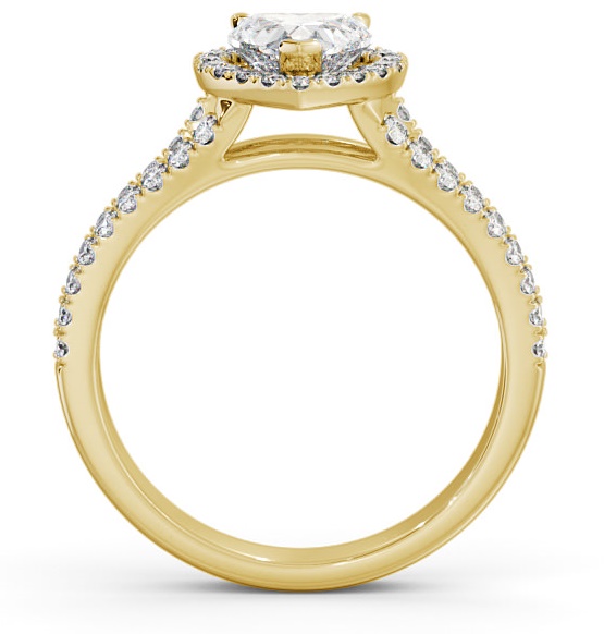 Halo Heart Diamond Split Band Engagement Ring 18K Yellow Gold ENHE11_YG_THUMB1 