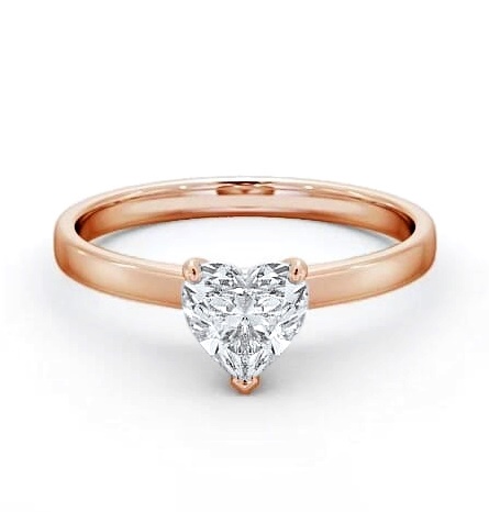 Heart Diamond Classic 3 Prong Engagement Ring 18K Rose Gold Solitaire ENHE12_RG_THUMB1
