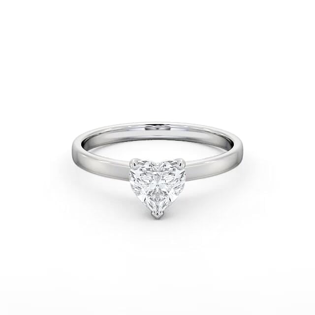 Heart Diamond Engagement Ring 18K White Gold Solitaire - Essie ENHE12_WG_HAND