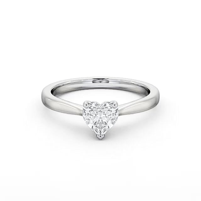 Heart Diamond Engagement Ring 18K White Gold Solitaire - Amia ENHE13_WG_HAND