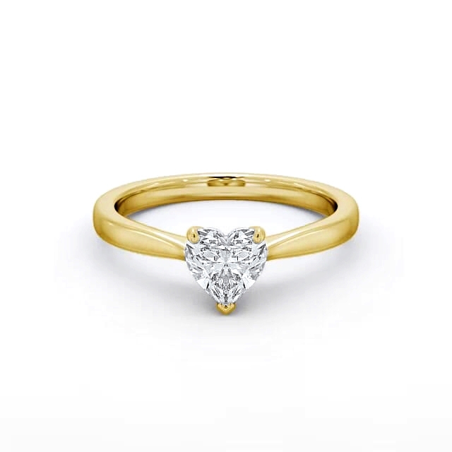 Heart Diamond Engagement Ring 18K Yellow Gold Solitaire - Amia ENHE13_YG_HAND