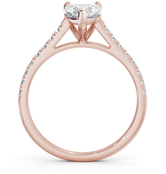 Heart Diamond 3 Prong Engagement Ring 18K Rose Gold Solitaire ENHE14_RG_THUMB1 