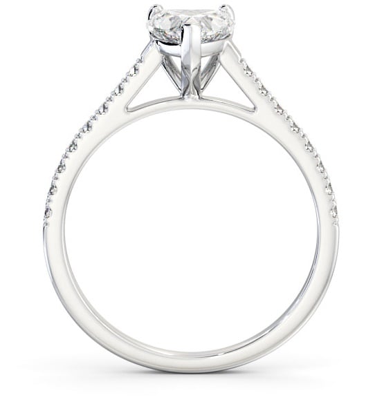 Heart Diamond 3 Prong Engagement Ring 18K White Gold Solitaire with Channel Set Side Stones ENHE14_WG_THUMB1 
