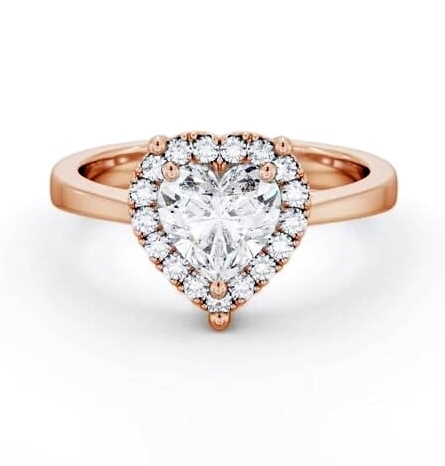 Halo Heart Diamond Cluster Engagement Ring 18K Rose Gold ENHE15_RG_THUMB1