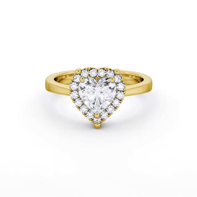 Halo Heart Diamond Engagement Ring 18K Yellow Gold - Pippa ENHE15_YG_HAND