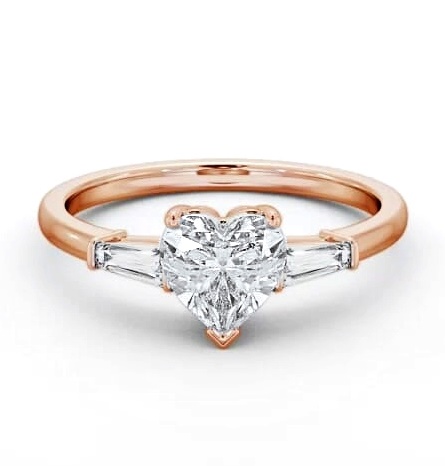 Heart Ring 18K Rose Gold Solitaire with Tapered Baguette Side Stones ENHE15S_RG_THUMB2 