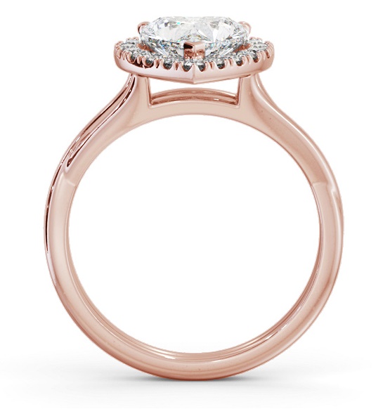 Halo Heart Diamond Crossover Band Engagement Ring 18K Rose Gold ENHE16_RG_THUMB1 