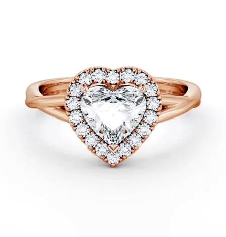 Halo Heart Diamond Crossover Band Engagement Ring 9K Rose Gold ENHE16_RG_THUMB1