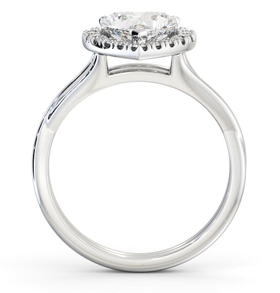 Halo Heart Diamond Crossover Band Engagement Ring 18K White Gold ENHE16_WG_THUMB1 