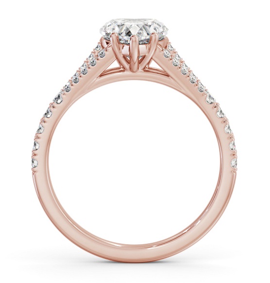 Heart Diamond Split Band Engagement Ring 18K Rose Gold Solitaire with Channel Set Side Stones ENHE16S_RG_THUMB1