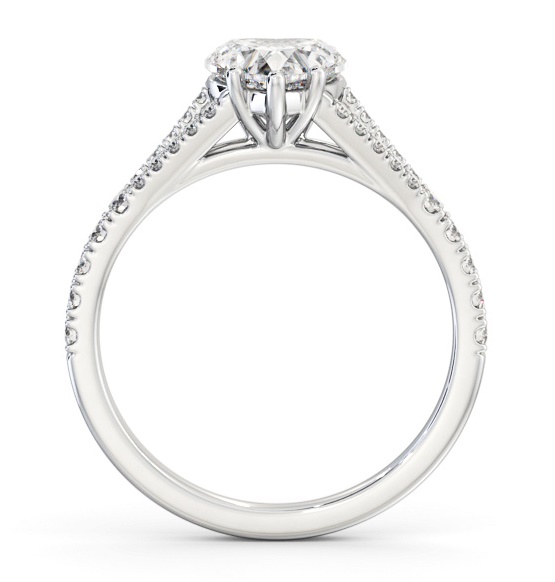 Heart Diamond Split Band Engagement Ring 18K White Gold Solitaire ENHE16S_WG_THUMB1 
